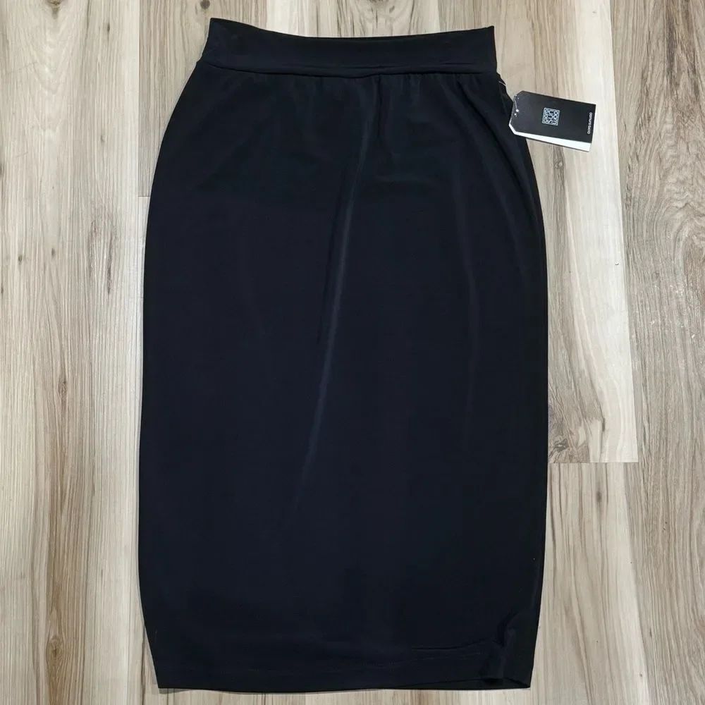 NEW Clara Sunwoo Black Knee Length Elastic Waist Skirt Women’s Small